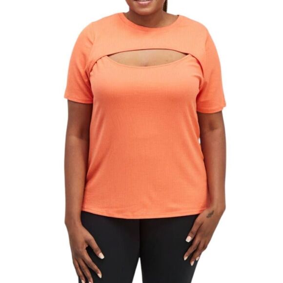 AVA & VIV CORAL/ORANGE CUT OUT TOP SZ.4X NWT. - Picture 1 of 8
